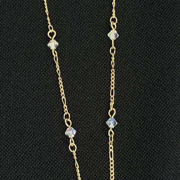 Vintage gold and rhinestone lariat necklace - Picture 3 of 4